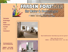 Tablet Screenshot of farben-forstner.de
